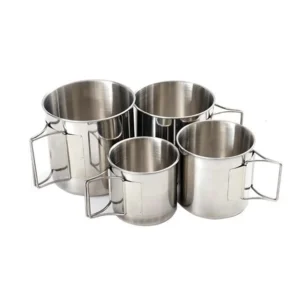 Stainless Steel Outdoor Camping 1pc Cup Mug Portable Trekking Cups Travel Hiking Cookware Equipment Camping 700ML 500ML