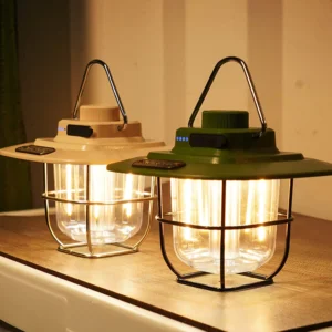 4500mAh LED Camping Lamp Dimmable Retro Camping Lighting with Hook for Outdoor Equipment